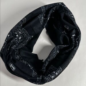 Wide Black Bandana Pattern Headband - #2059